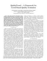 QualityCrowd -- A framework for crowd-based quality evaluation